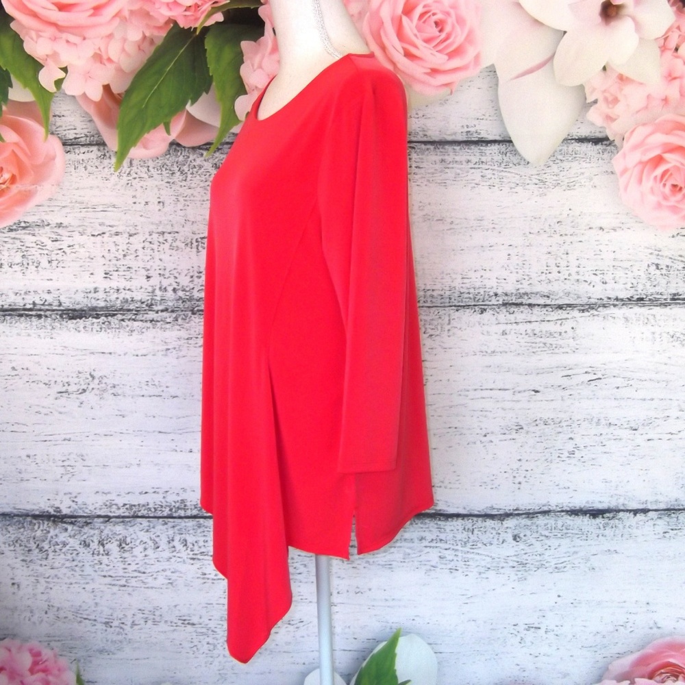 Chico's Coral Asymmetrical Top Size 1 - Picture 2 of 7